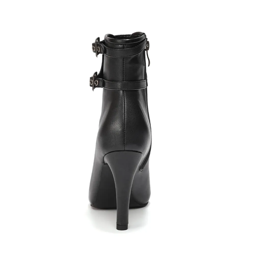 Women's Buckle Open Toe Dance Ankle Boots