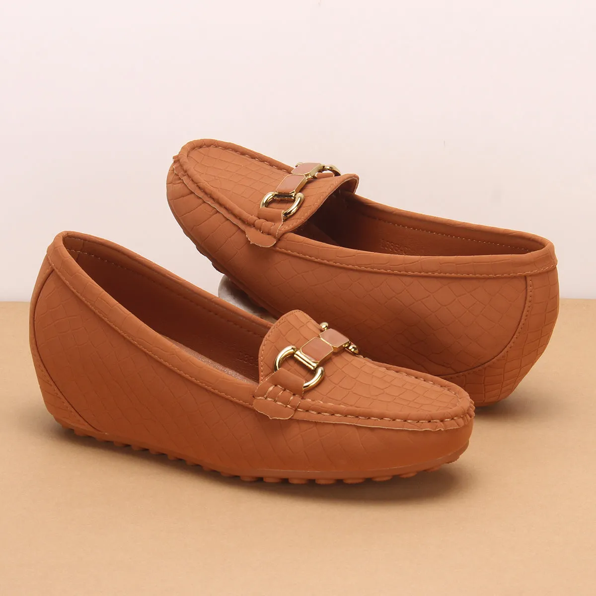 Womens "KANAAN" High Wedge Comfy Moccasin