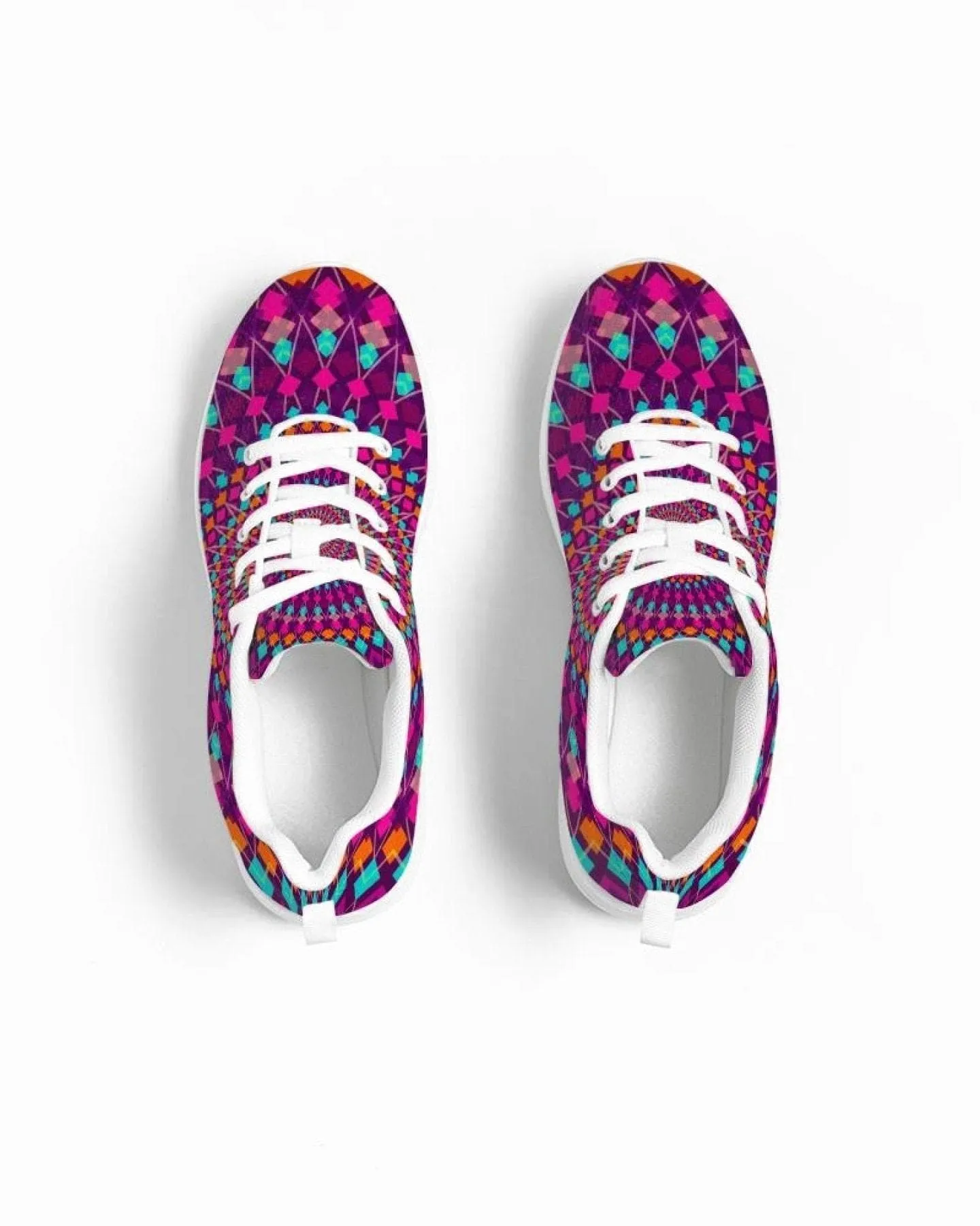 Womens Sneakers - Purple Kaleidoscope Style Canvas Sports Shoes / Running by inQue.Style