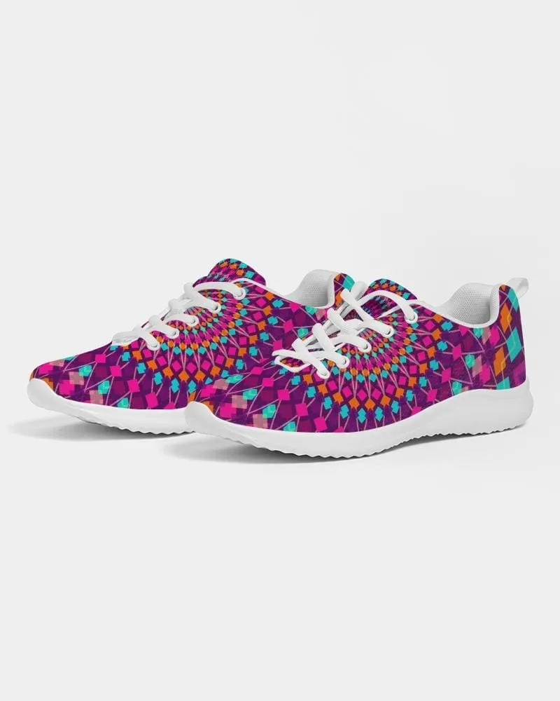 Womens Sneakers - Purple Kaleidoscope Style Canvas Sports Shoes / Running by inQue.Style