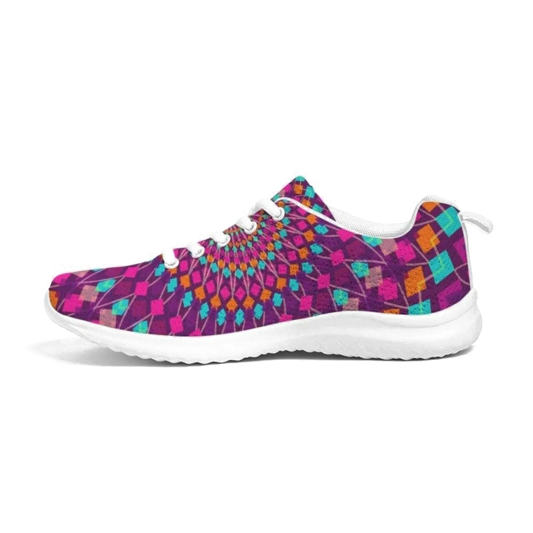 Womens Sneakers - Purple Kaleidoscope Style Canvas Sports Shoes / Running by inQue.Style