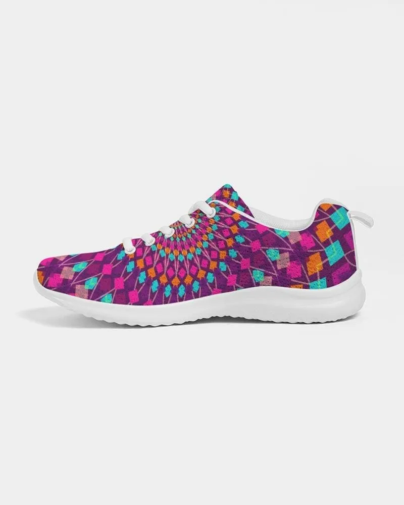 Womens Sneakers - Purple Kaleidoscope Style Canvas Sports Shoes / Running by inQue.Style