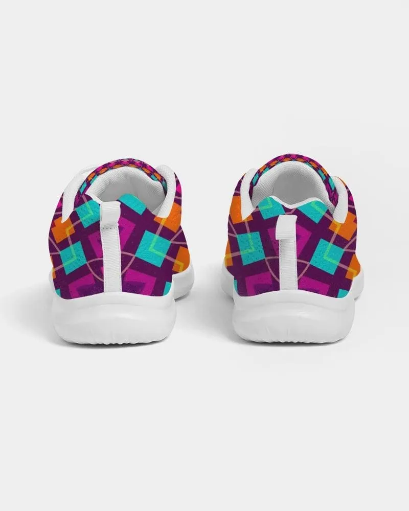 Womens Sneakers - Purple Kaleidoscope Style Canvas Sports Shoes / Running by inQue.Style