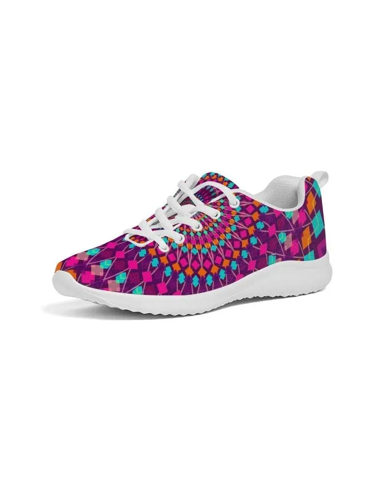 Womens Sneakers - Purple Kaleidoscope Style Canvas Sports Shoes / Running by inQue.Style