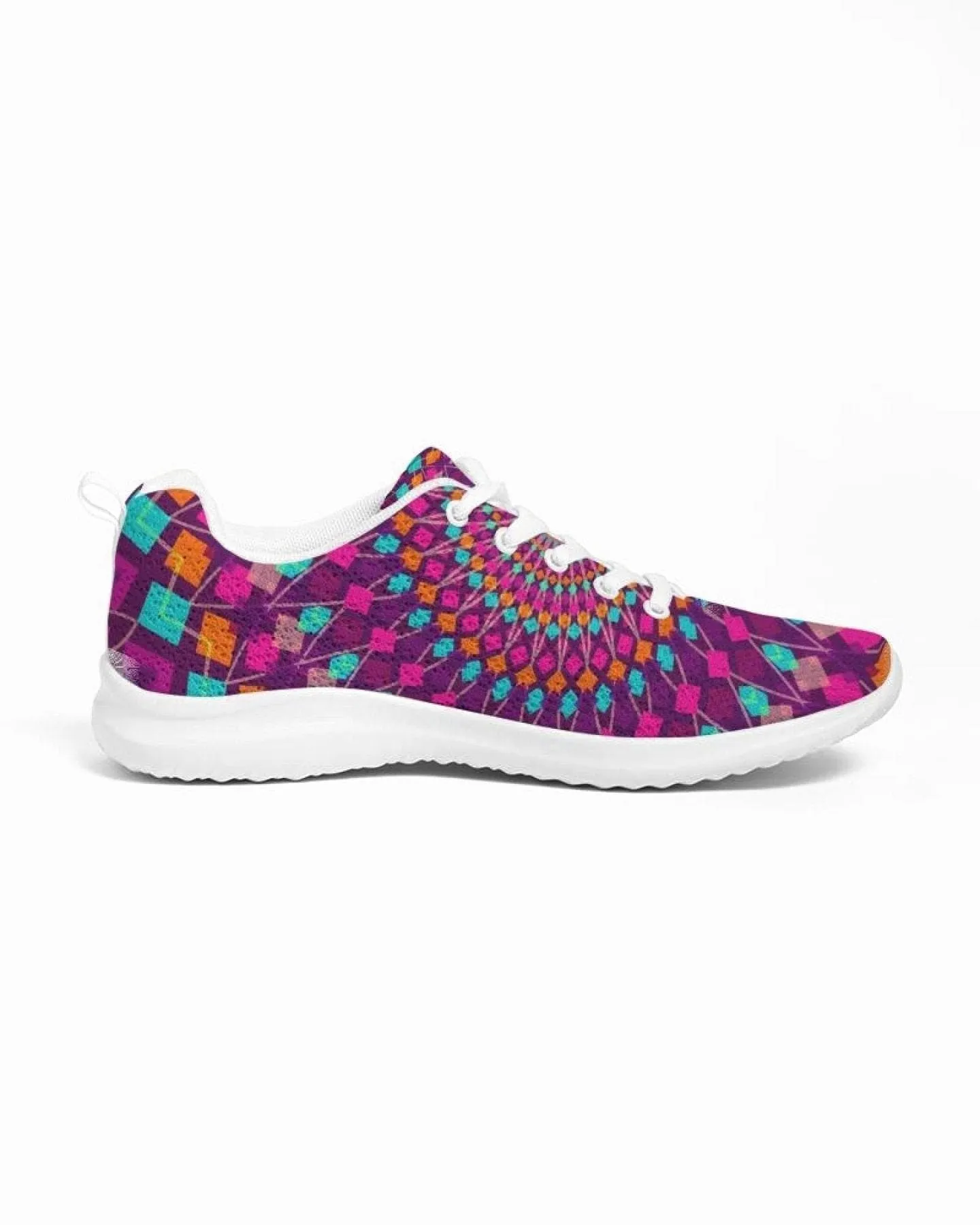 Womens Sneakers - Purple Kaleidoscope Style Canvas Sports Shoes / Running by inQue.Style