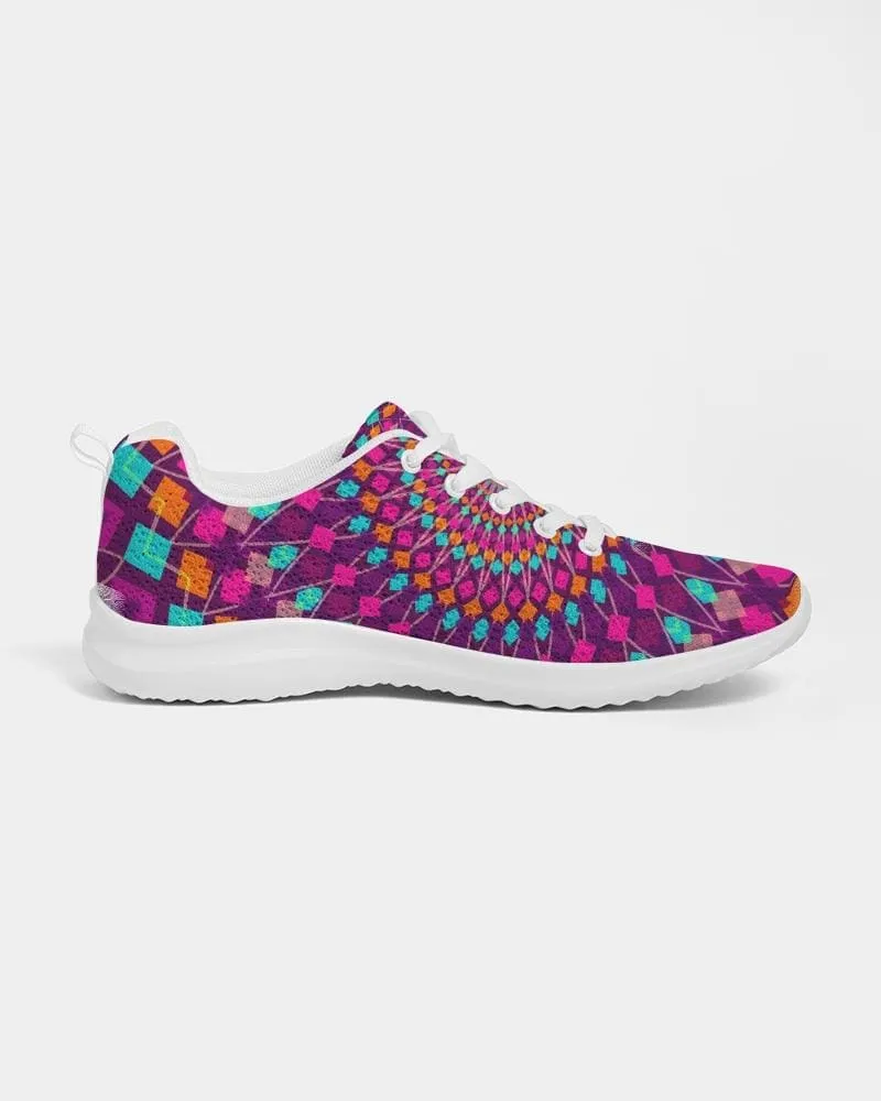 Womens Sneakers - Purple Kaleidoscope Style Canvas Sports Shoes / Running by inQue.Style