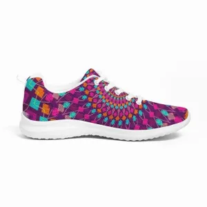 Womens Sneakers - Purple Kaleidoscope Style Canvas Sports Shoes / Running by inQue.Style