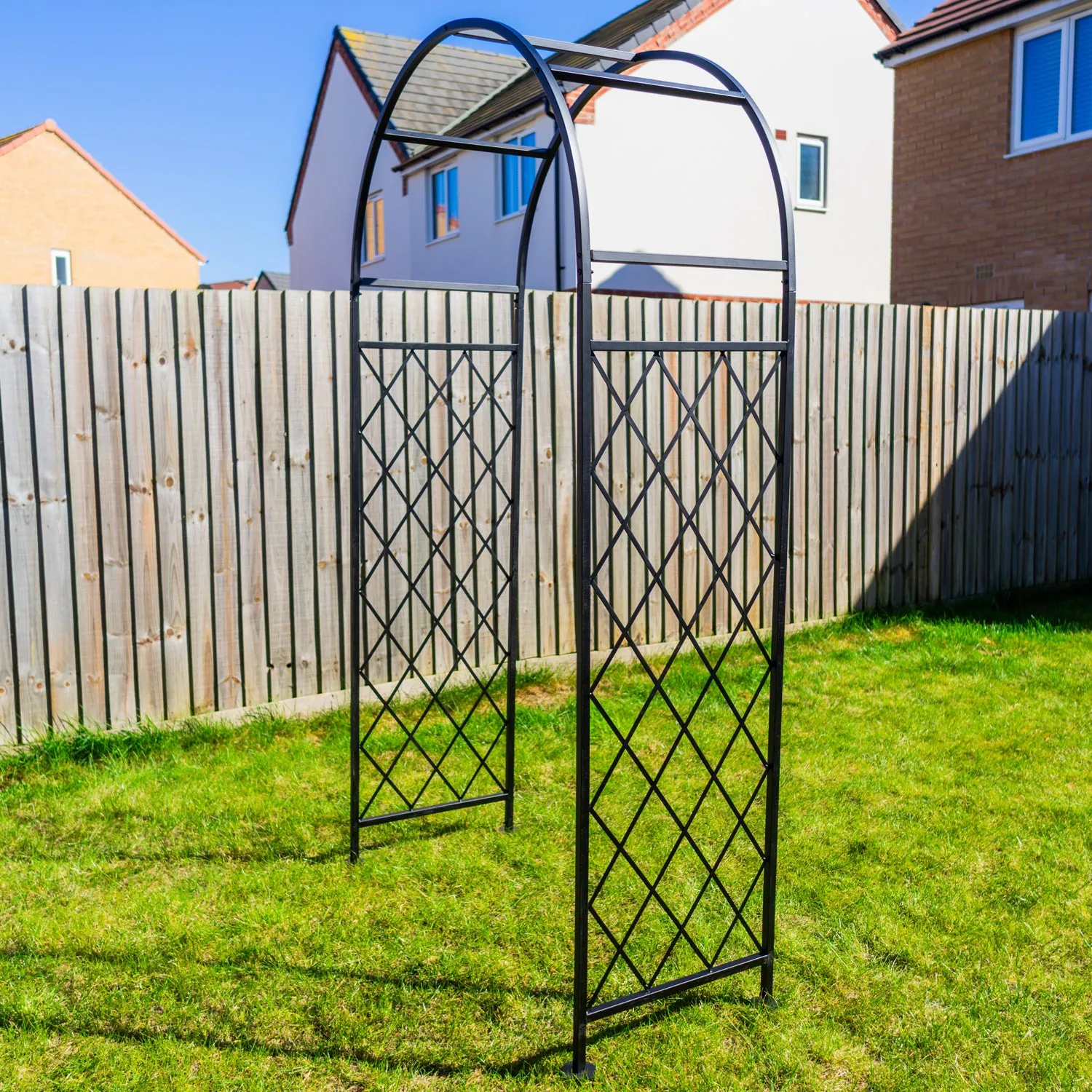 Woodside Blundeston Decorative Metal Garden Trellis Arch Climbing Plant Support